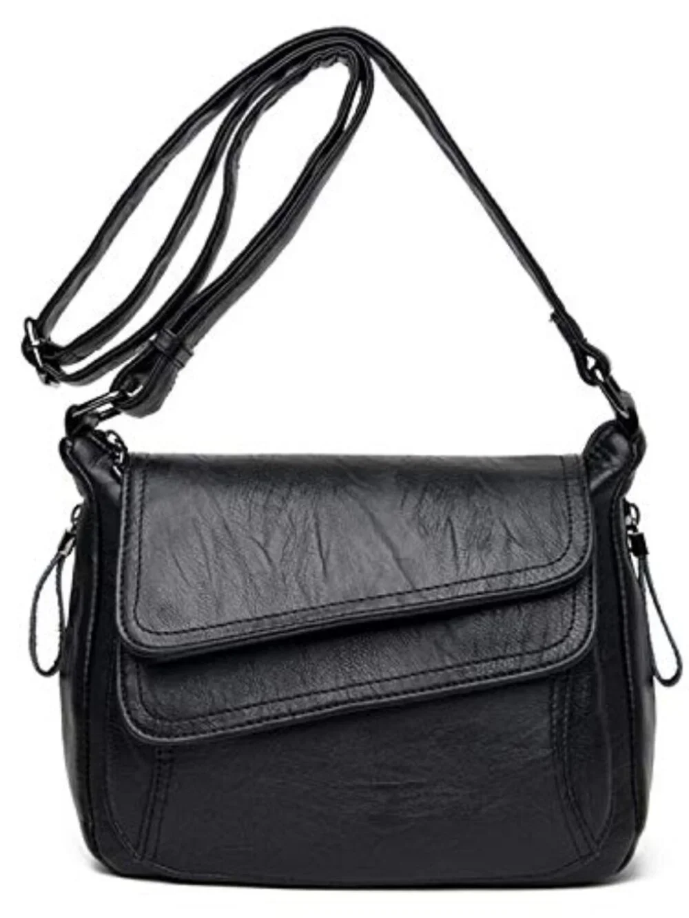 PU Leather Crossbody Hobo Bag Multi-Pocket Travel Shoulder Bag